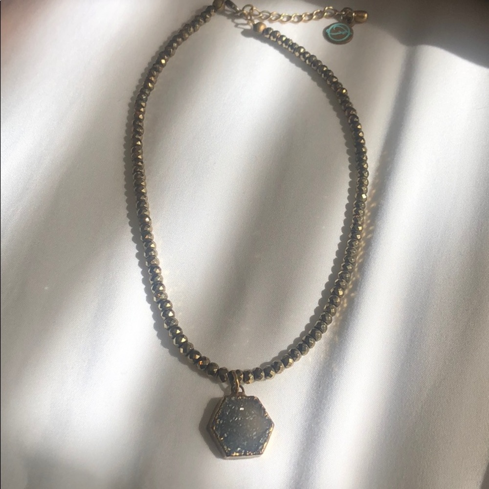 Gold Beaded Gemstone Choker